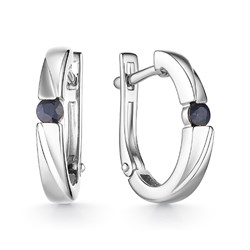 *Серьги Сапфир цв Белое арт. 23073-202-229 (вес 3,44 г) - фото 98160