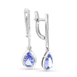*Серьги Танзанит цв Белое арт. 2-107-361-31-459 (вес 3,2 г) - фото 98319