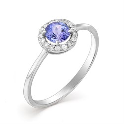 *Кольцо р.17,5 Танзанит цв Белое арт 1-107-360-31-202 (вес 1,47 г) - фото 98387