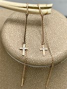 *Серьги Цепочки Белый Бр цв Красное арт. 24439-100-358 вес 1,28 г