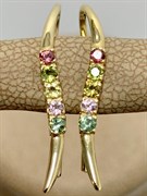 *Серьги Каффы Турмалин цв Лимонное арт. 083с-402 вес 1,59 г