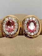 *Серьги Розовый Топаз цв Красное арт. 2310086-217 вес 3,9 г