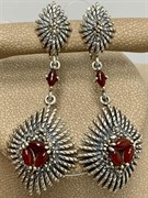*Серьги Микс Марказит Сердолик арт. С 1260-928  вес 13,51 г