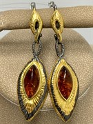 *Серьги Янтарь арт. 821915к-436 (Вес 8,3 г)