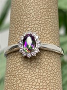 *Кольцо р.19 Топаз Мистик арт. К1504Ю/Ag-617/25-290 вес 1,82 г