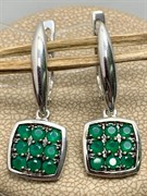 *Серьги Зеленый Агат арт. С1056/Ag-607/10-735 вес 3,73 г