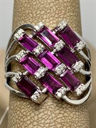 *Кольцо р.18,5 Родолит арт. SM-R02914-X-W-lil-X-W-976 вес 6,46 г