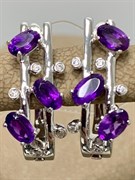 *Серьги Аметист арт. SM-E00741-X-W-Pur-X-W-345 вес 4,57 г