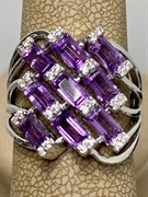*Кольцо р.17 Аметист арт. SM-R02914-X-W-Pur-X-W-027 вес 5,99 г