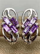 *Серьги Аметист арт. SM-E00744-X-W-Pur-X-W-758 вес 4,52 г