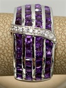 *Кольцо р.19 Аметист арт. SM-R02918-X-W-Pur-X-W-112 вес 5,68 г