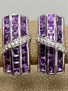 *Серьги Аметист арт. SM-E00743-X-W-Pur-X-W-543 вес 5,74 г