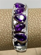 *Кольцо р.18,5 Аметист арт. SM-R02909-X-W-Pur-X-W-805 вес 3,45 г