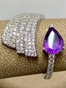 *Кольцо р.18 Аметист арт. SM-R02915-X-W-Pur-X-W-790 вес 3,89 г