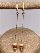 *Серьги Шары цв Красное арт. 02-0001-00-000-1110-04-979 вес 2,49 г