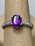 *Кольцо р.18,5 Аметист арт. AS-R06989-X-W-AM-X-W-854 вес 2,7 г