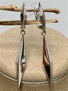 *Серьги Зубчики Белый Фианит арт. MP-E01552-X-W-X-X-W-705 вес 3,9 г