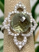 *Кольцо р.17  Празиолит Бразилия арт. AS-R06598-X-W-S-X-W-549 вес 3,9 г