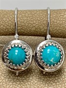 *Серьги Петли Бирюза арт. 02-3349/00БР-00-930 вес 2,44 г