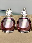 *Серьги иск Родолит арт. 02-1602/0РДК-00-626 вес 3,8 г