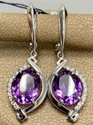 *Серьги Аметист арт. 02-1871/00АМ-00-801 Вес 6 г