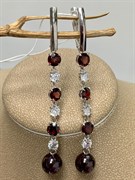*Серьги Гранат Фианит арт. 2340821511-383 Вес 7,26 г