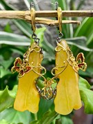 *Серьги Бабочки Янтарь арт. 721094п-095 Вес 15,72 г
