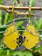 *Серьги Бабочки Янтарь арт. 721094п-200 Вес 12,95 г