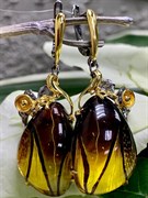 *Серьги Янтарь арт. 721026п-017 Вес 12,53 г