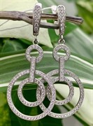 *Серьги Белый Фианит Микро Вставки арт. 4850R60162er-579 Вес 6,8 г