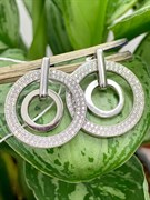 *Серьги Пусеты Белый Фианит Микро Вставки арт. 4851R60138-340 Вес 6.6 г