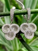 *Серьги Белый Фианит Микро Вставки арт. 4850R65173er-243 Вес 7.4 г
