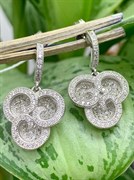 *Серьги Пусеты Белый Фианит Микро Вставки арт. 4851R65173-548 Вес 6,5 г