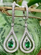 *Серьги Фианит Микс Микро Вставки арт. 4856R60432Wer-935 Вес 6,9 г