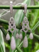 *Серьги Белый Фианит Микро Вставки арт. 4850R60400Wer-689 Вес 7,6 г