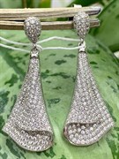 *Серьги Пусеты Белый Фианит Микро Вставки арт. 4851R60338-593 Вес 5,6 г