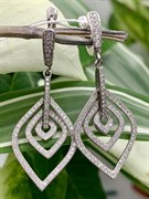 *Серьги Белый Фианит Микро Вставки арт. 4850R65152Wer-302 Вес 7,1 г