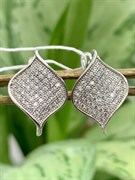 *Серьги Белый Фианит Микро Вставки арт. 4850R65001Wer-704 Вес 3,8 г