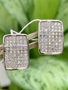 *Серьги Пусеты Белый Фианит Микро Вставки арт. 4851R63016-154 Вес 4 г