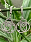 *Серьги Белый Фианит Микро Вставки арт. 4850R60246er-884 Вес 6,5 г