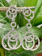 *Серьги Пусеты Белый Фианит Микро Вставки арт. 4851R60246-862 Вес 8,5 г