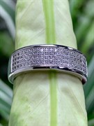*Кольцо р.18,5 Белый Фианит Микро Вставки арт. 4850R63057-409 Вес 5,7 г