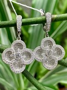 *Серьги Белый Фианит Микро Вставки арт. 4850R65156er-455 Вес 9.6 г