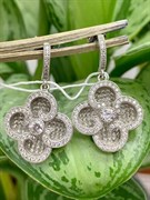 *Серьги Пусеты Белый Фианит Микро Вставки арт. 4851R65156-611 Вес 8.6 г