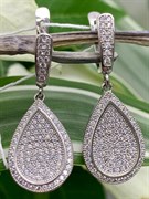 *Серьги Белый Фианит Микро Вставки арт. 4850R63025er-557 Вес 5,4 г