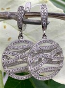 *Серьги Белый Фианит Микро Вставки арт. 4850R65167er-320 Вес 6.7 г