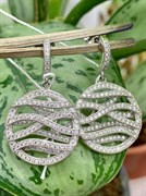 *Серьги Пусеты Белый Фианит Микро Вставки арт. 4851R65167Wer-843 Вес 5.7 г