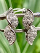 *Серьги Белый Фианит Микро Вставки арт. 4850R65273er-257 Вес 3,4 г