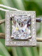 *Подвеска Белый Фианит Микро Вставки арт. 4850R60184Wpd-860 Вес 1,9 г