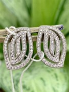 *Серьги Пусеты Белый Фианит Микро Вставки арт. 4851R60144-556 Вес 3,5 г